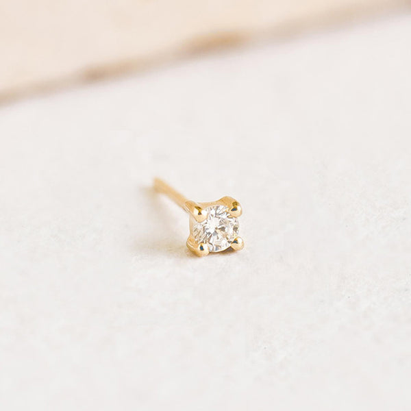 14k Yellow Gold Diamond Stud Earring Aria (Single) – Linjer