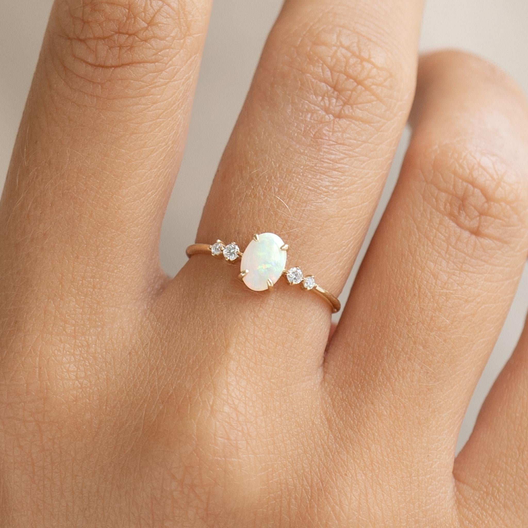 Opal and Diamond Ring Inez Linjer Jewelry