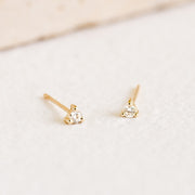 14k Yellow Gold Diamond Stud Earrings 2mm - Aria