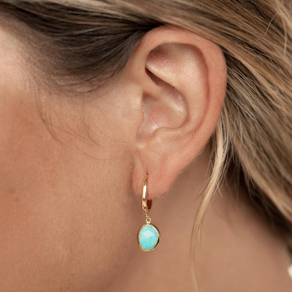 Amazonite Earrings - Clara | Linjer Jewelry