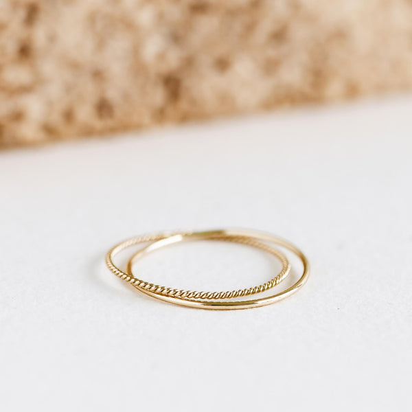 14k Gold Double Ring - Celestina | Linjer Jewelry