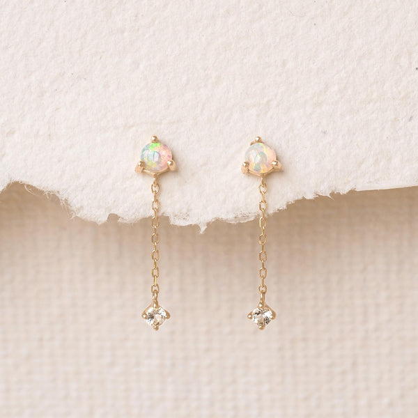 Opal Dangle Earrings 14k Gold - Engla | Linjer Jewelry