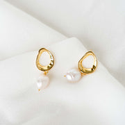 Freshwater baroque pearl earrings in gold vermeil
