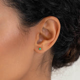Emerald Stud Earrings 14k Gold - Valentina