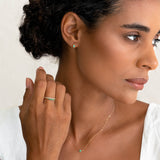 Emerald Huggie Earrings 14k Gold - Etta