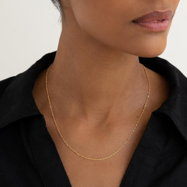 14k Gold Singapore Chain Necklace Saskia Linjer Jewelry