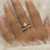 Marquise and Round Diamond Ring White Gold - Anjeli