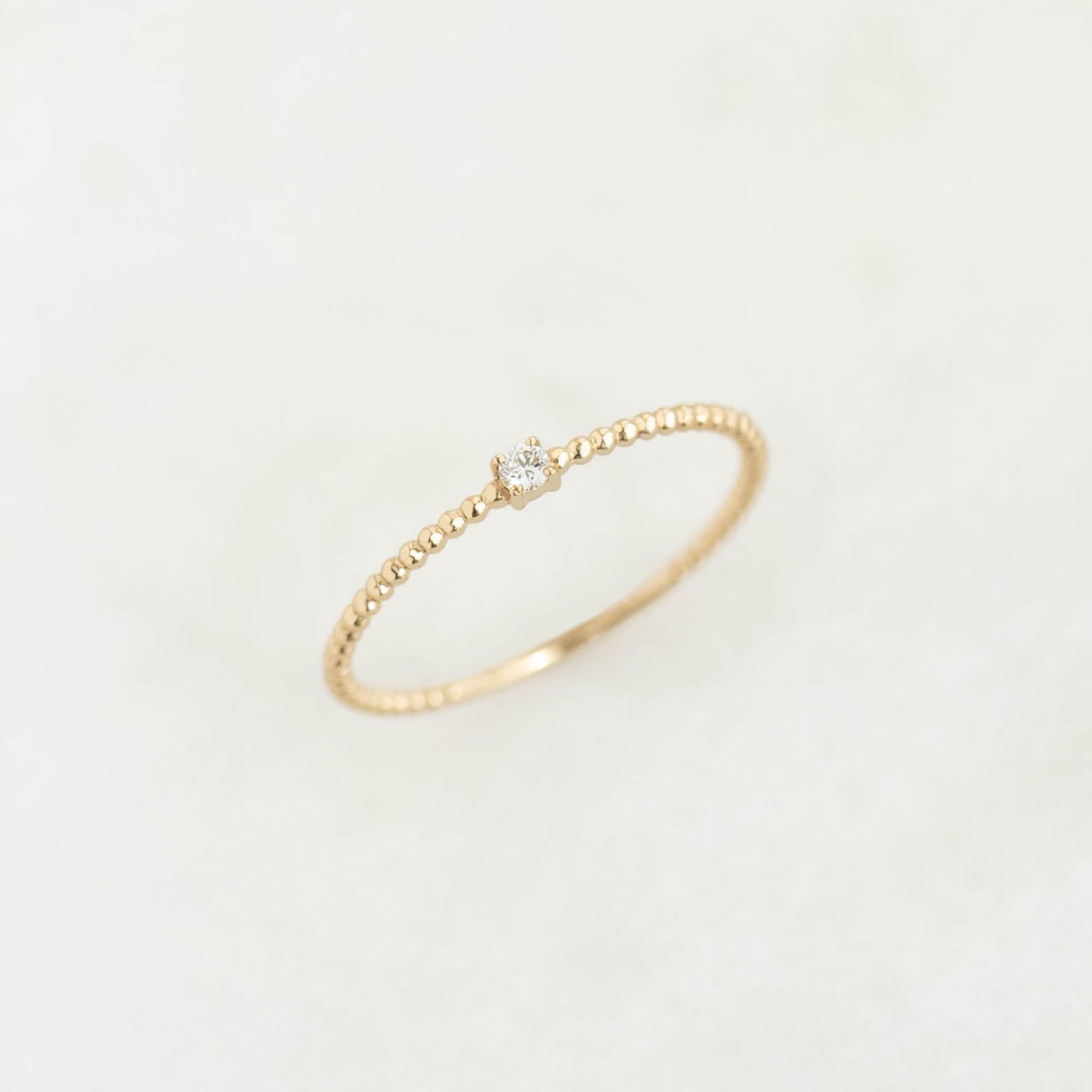 Diamond Beaded Ring 14k Gold - Natalie