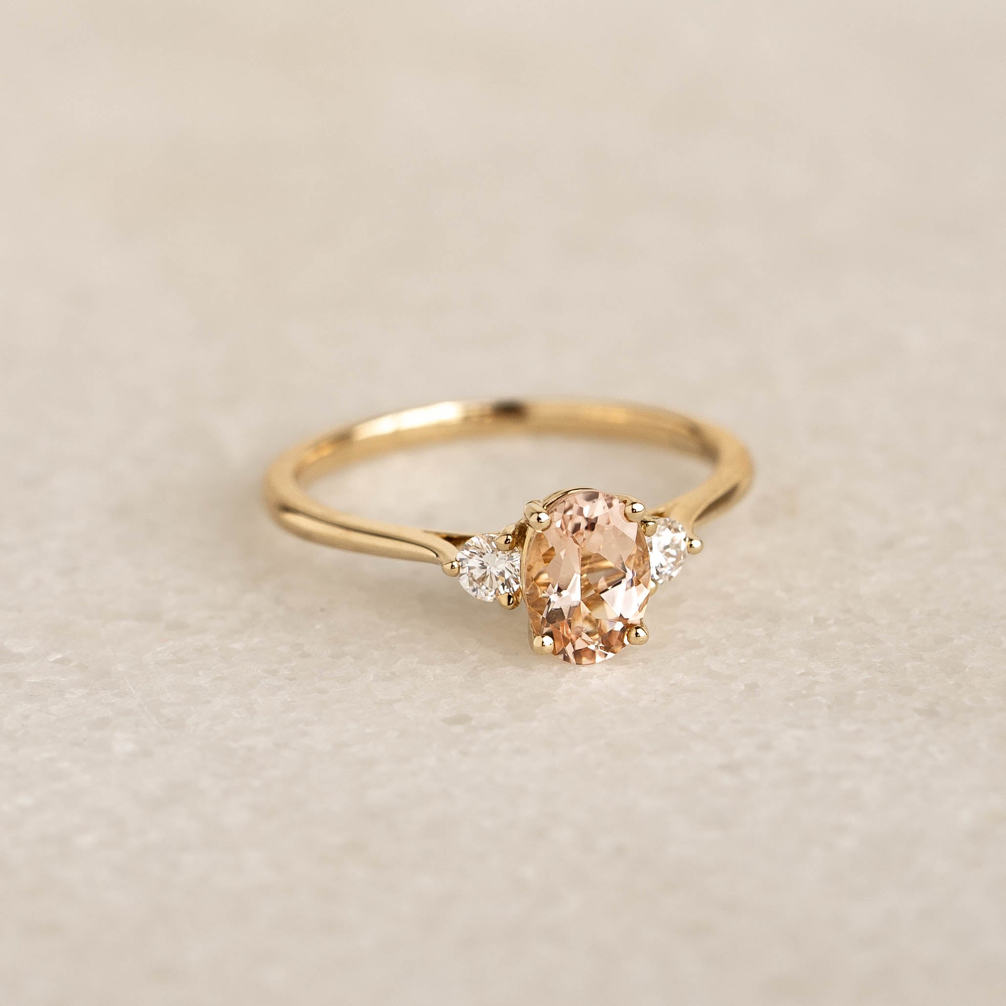 Morganite and Diamond Ring 14k Gold Kindra1
