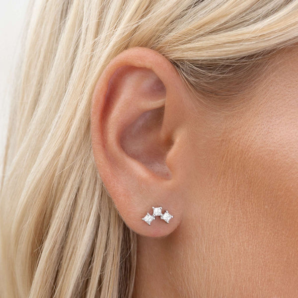 Climber Earrings Silver - Aura | Linjer Jewelry