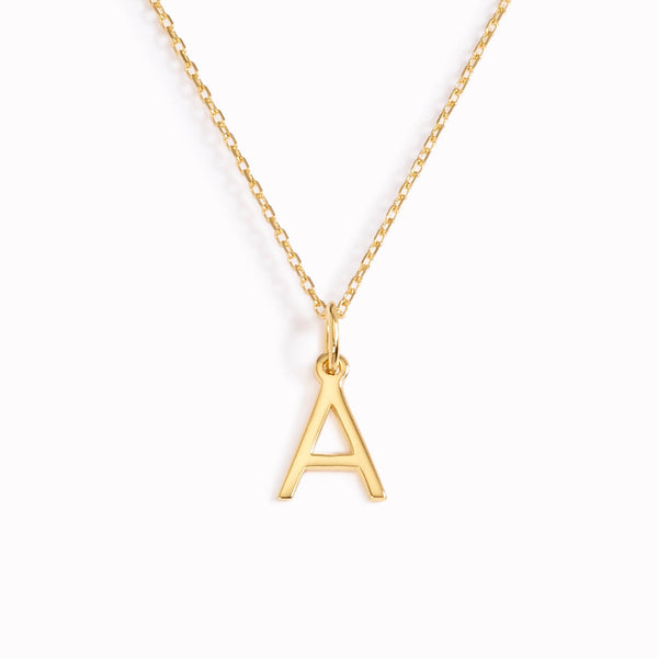 A Necklace / Gold Initial Necklace | Linjer Jewelry