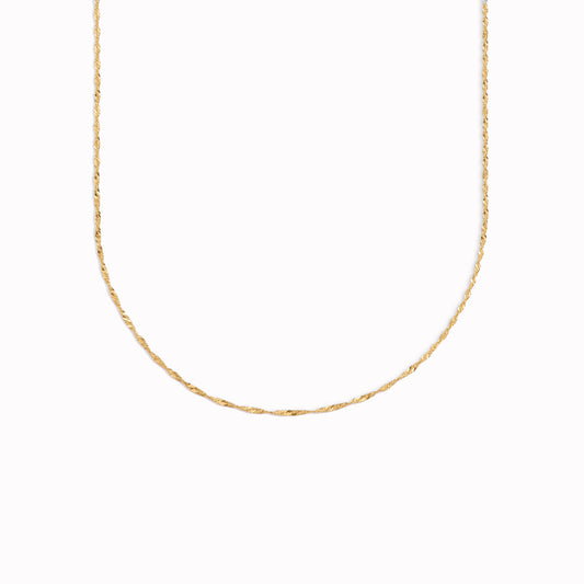 Singapore chain necklace in gold vermeil