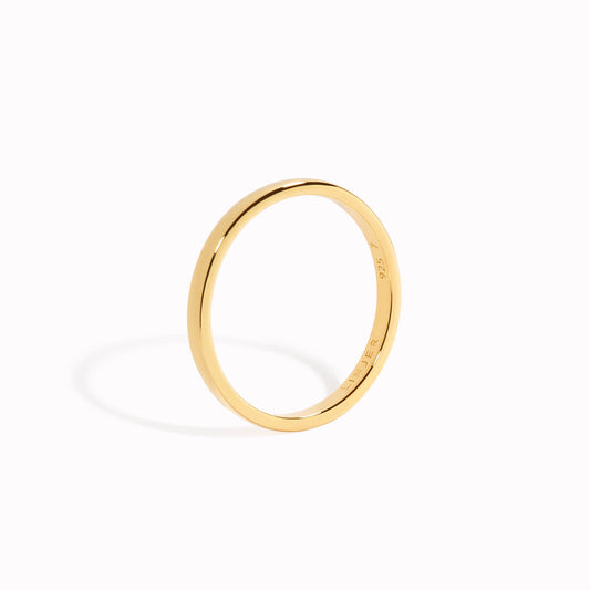 Thin stacking ring in gold vermeil