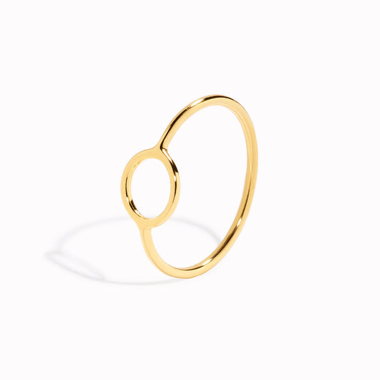 Open circle ring in gold vermeil