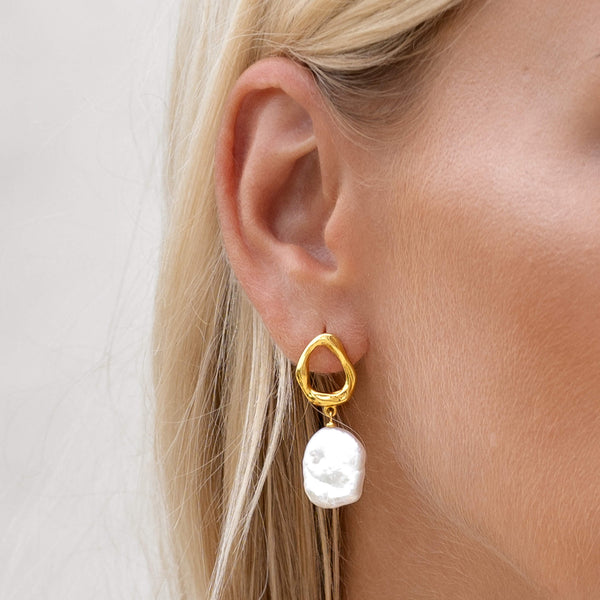 Keshi Pearl Earrings Adriana Linjer Jewelry