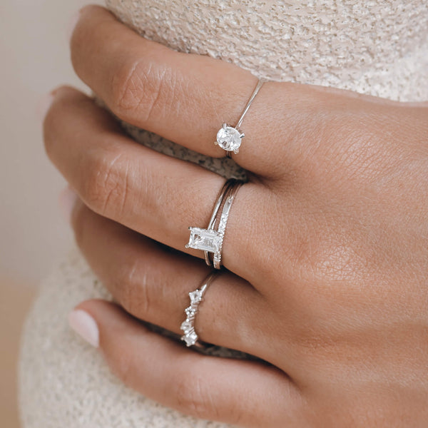 Silver White Topaz Ring - Lilly | Linjer Jewelry