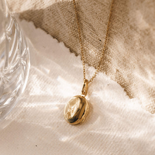 Gold vermeil locket pendant necklace