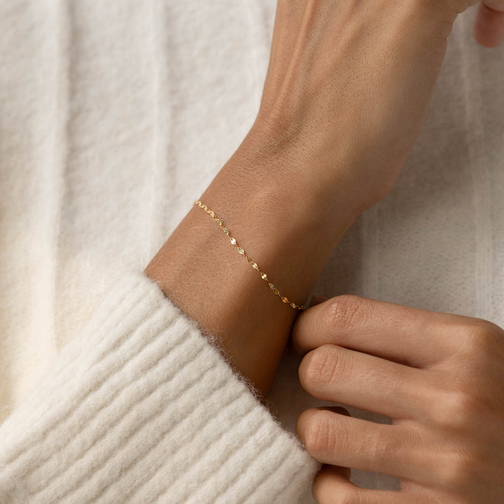 Petal Chain Bracelet 14k Gold - Florence | Linjer Jewelry