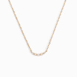 Diamond Curved Bar Necklace 14k Gold - Jemma