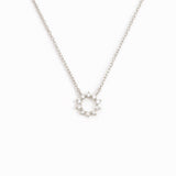Diamond Sun Necklace White Gold - Lova
