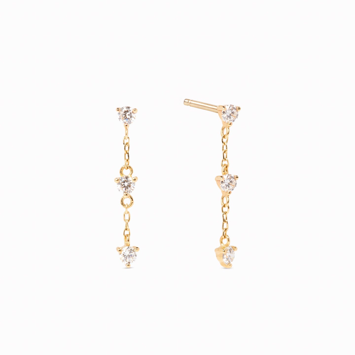 Diamond Drop Earrings 14k Gold - Alessia