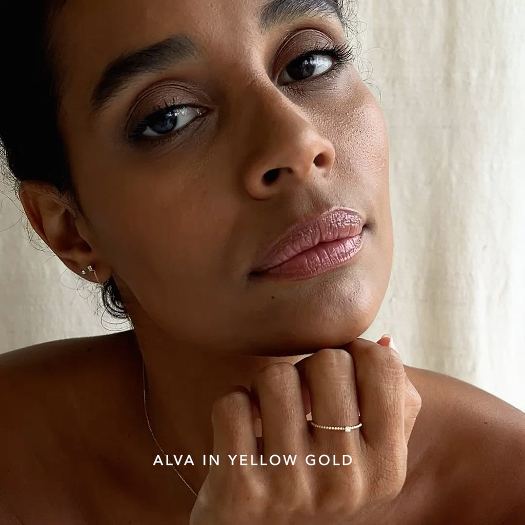 Lab Grown Diamond Chain Earrings White Gold - Alva | Linjer Jewelry