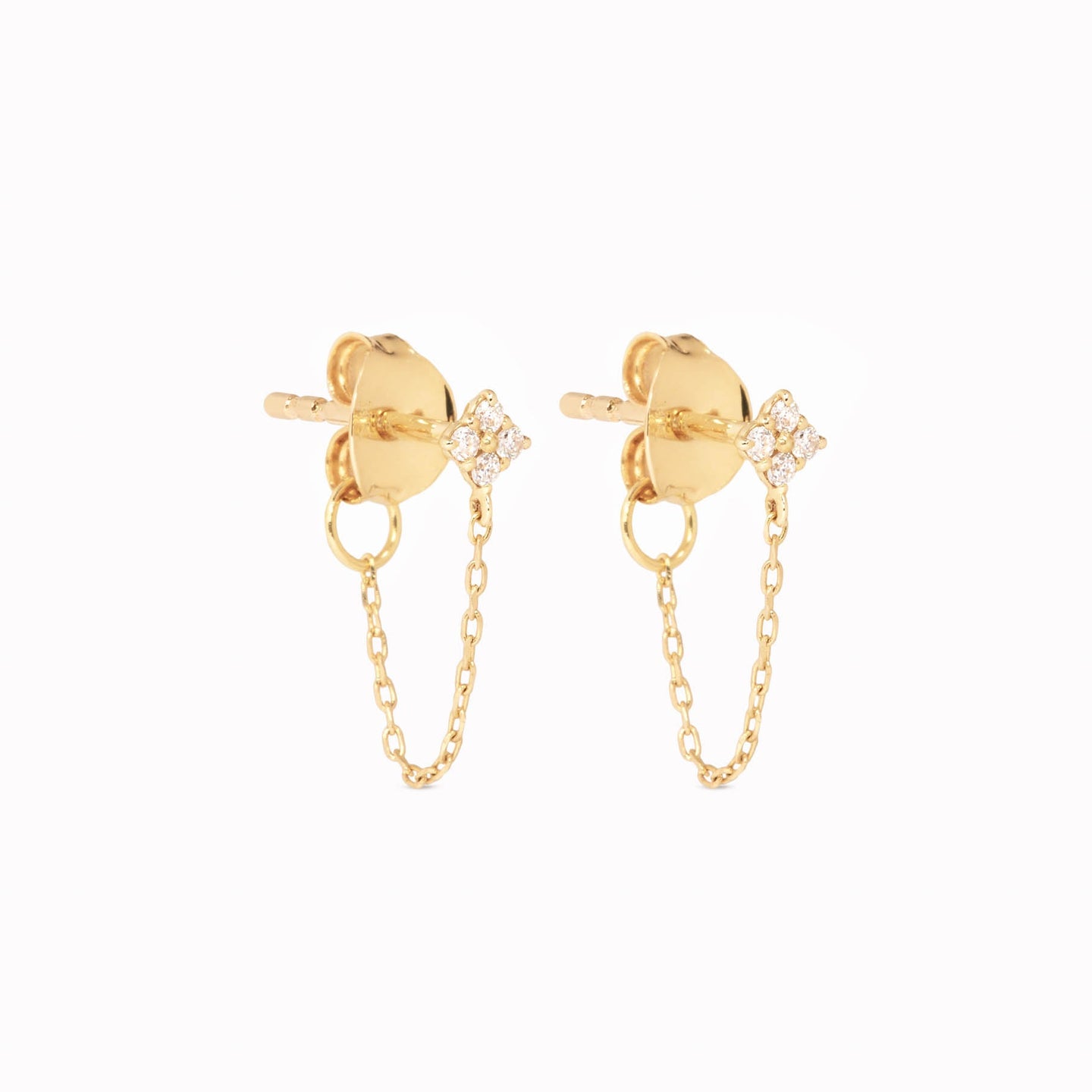 Diamond Chain Earrings 14k Gold - Alva