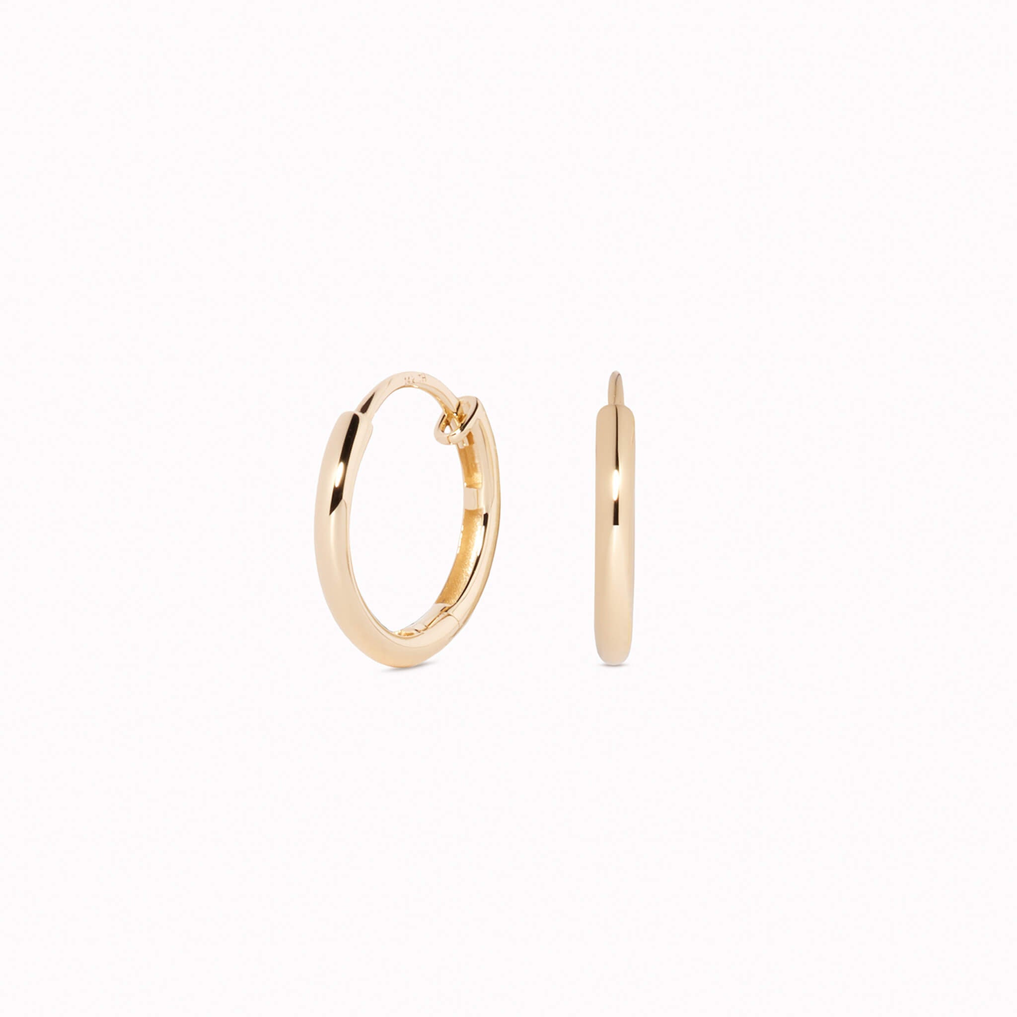 14k solid gold huggie earrings