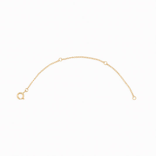 14k Gold Necklace Extender (4 inches) with four loops for adjustable length on a clean white background