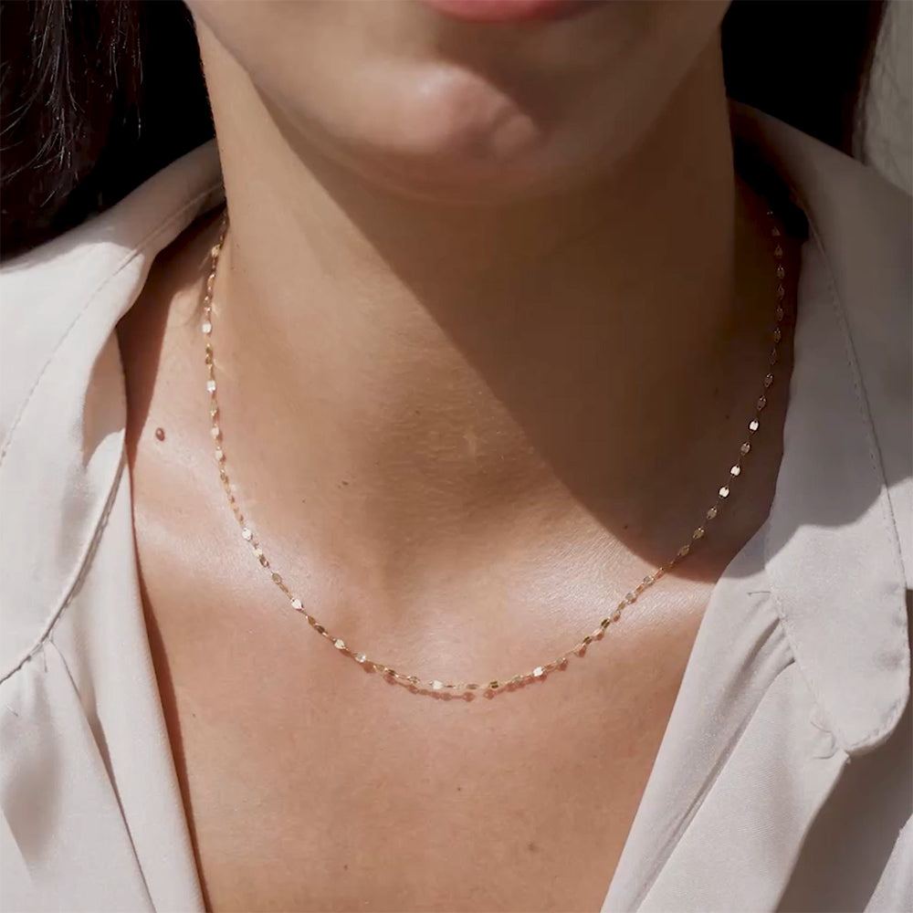 14k Gold Petal Chain Necklace - Fleur | Linjer Jewelry