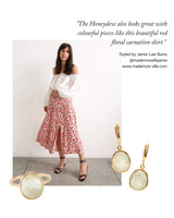 Green amethyst ring and earring set in gold vermeil