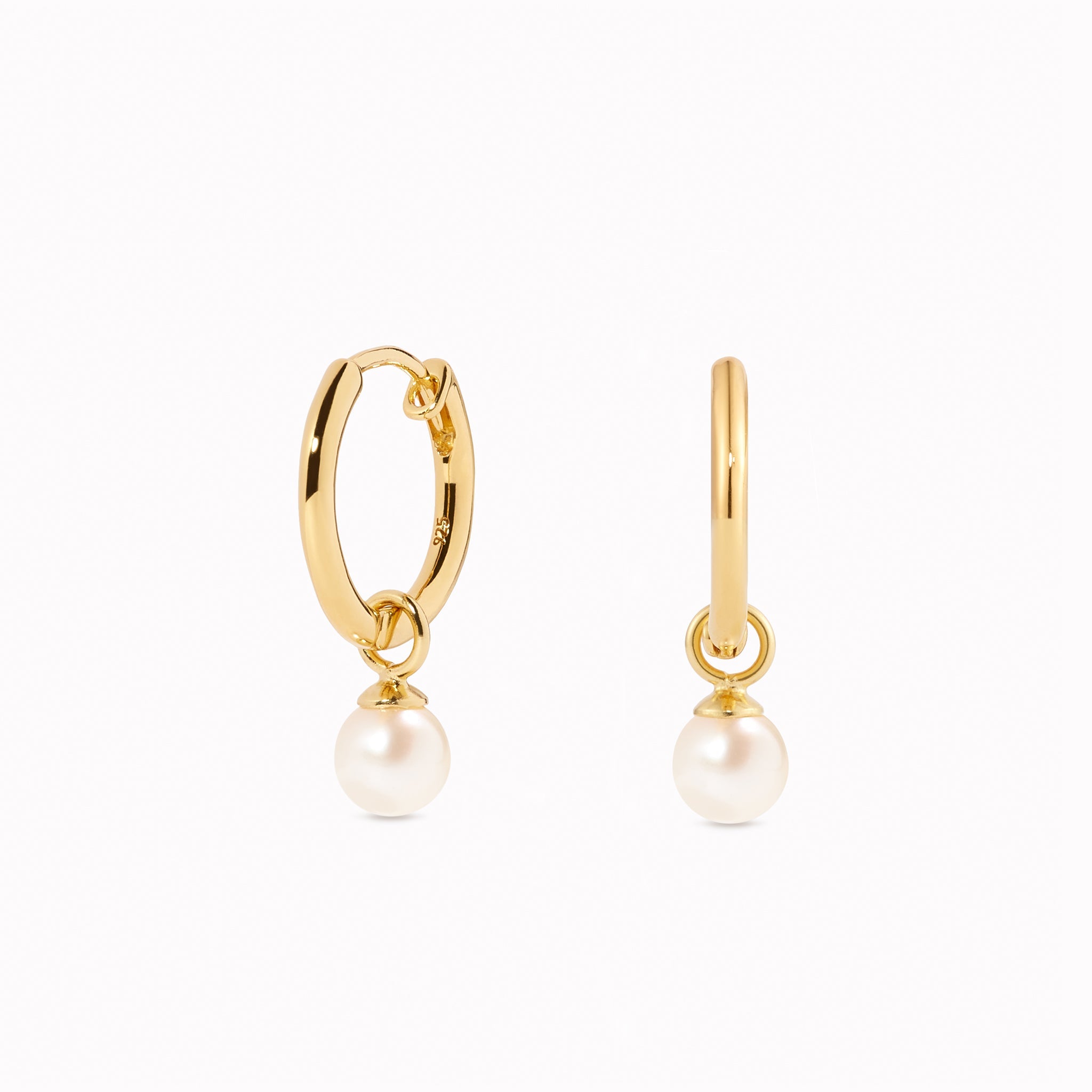 Pearl Huggie Earrings - Kirsten | Linjer Jewelry