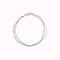 Double Chain Bracelet Silver - Kjersti | Linjer Jewelry