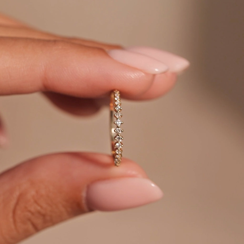 Graduated Lab Grown Diamond Ring 14k Gold - Ophelia | Linjer Jewelry