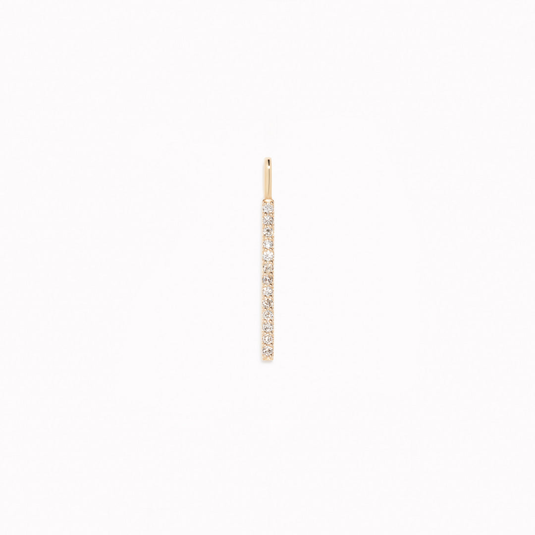 Diamond Line Pendant 14k Gold with 13 round lab grown diamonds displayed on a white background