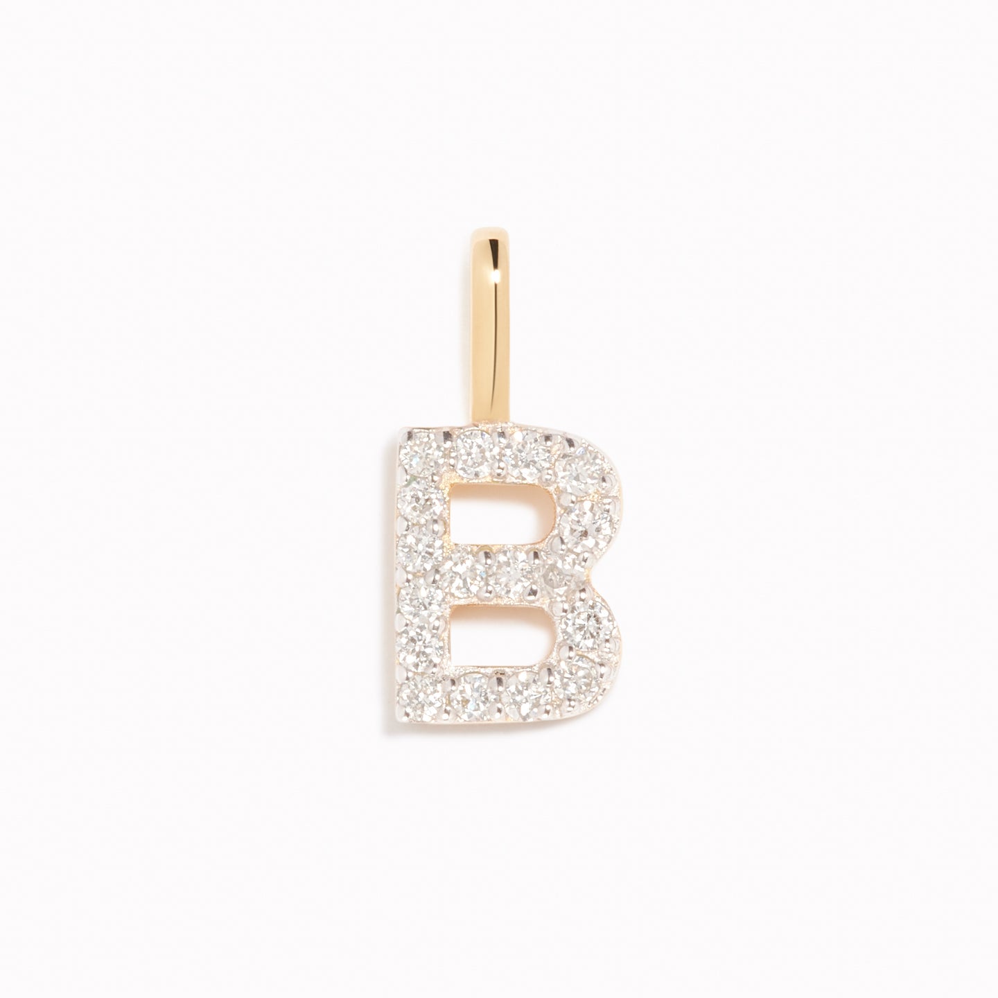 Diamond Initial Pendant 14k Gold - B