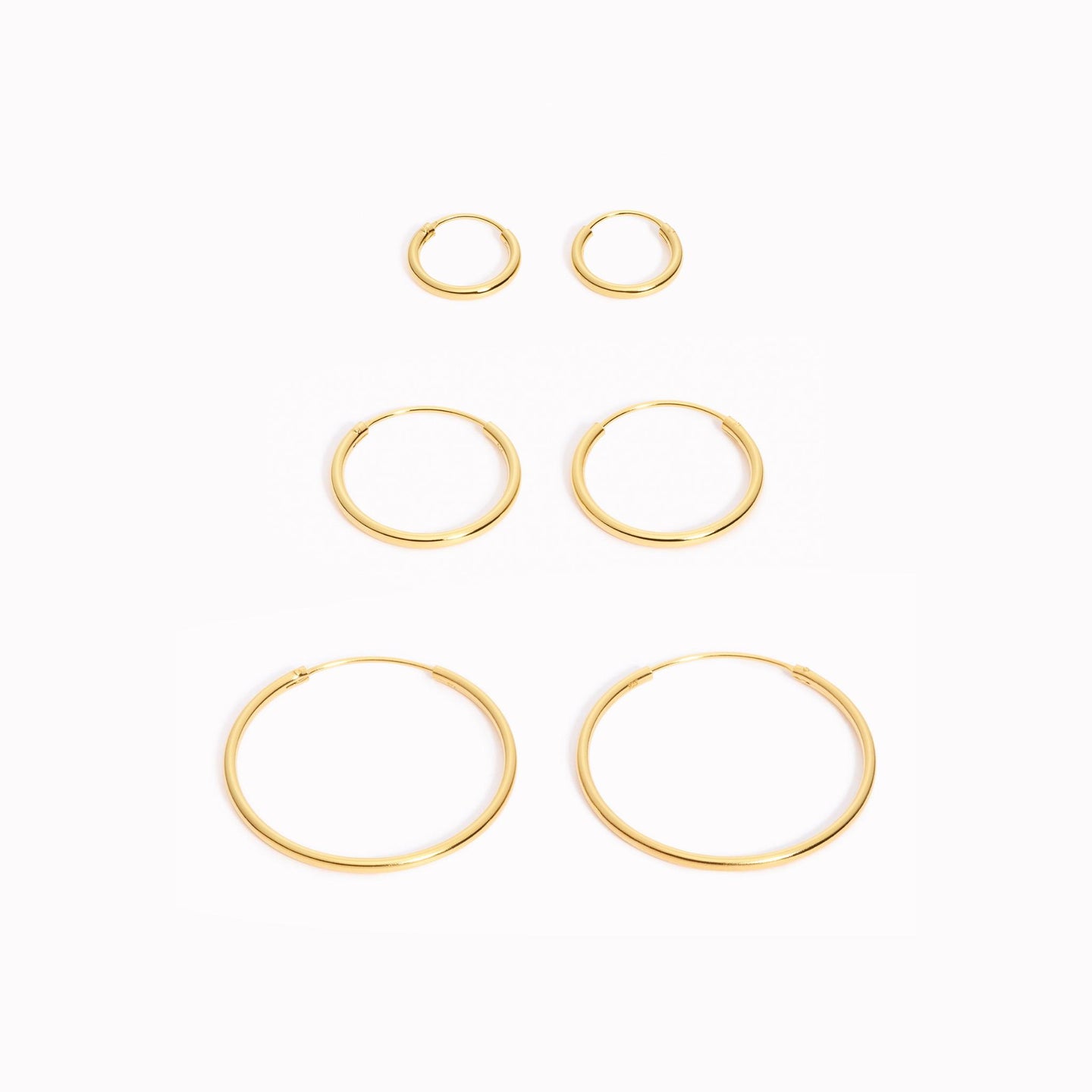 Gold Hoop Earrings Set