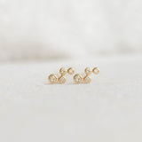 Diamond Bubble Stud Earrings 14k Gold - Alannah