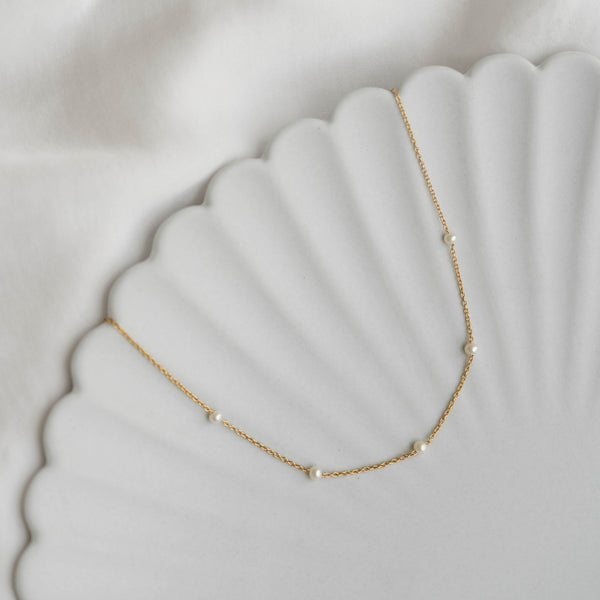 Pearl Station Necklace - Adara | Linjer Jewelry