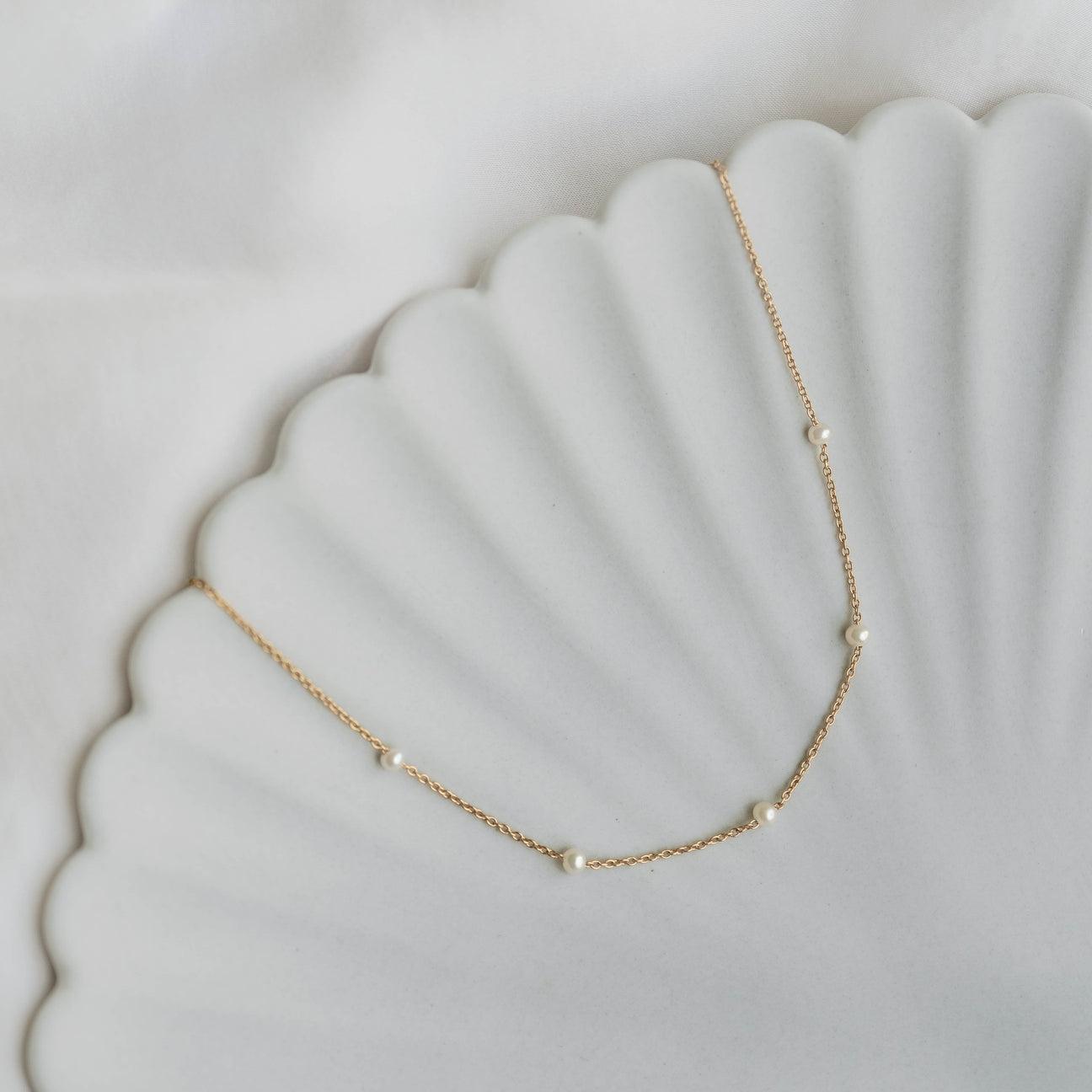 Pearl Station Necklace - Adara | Linjer Jewelry