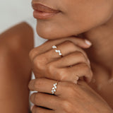 Diamond Leaf Ring 14k Gold - Freya