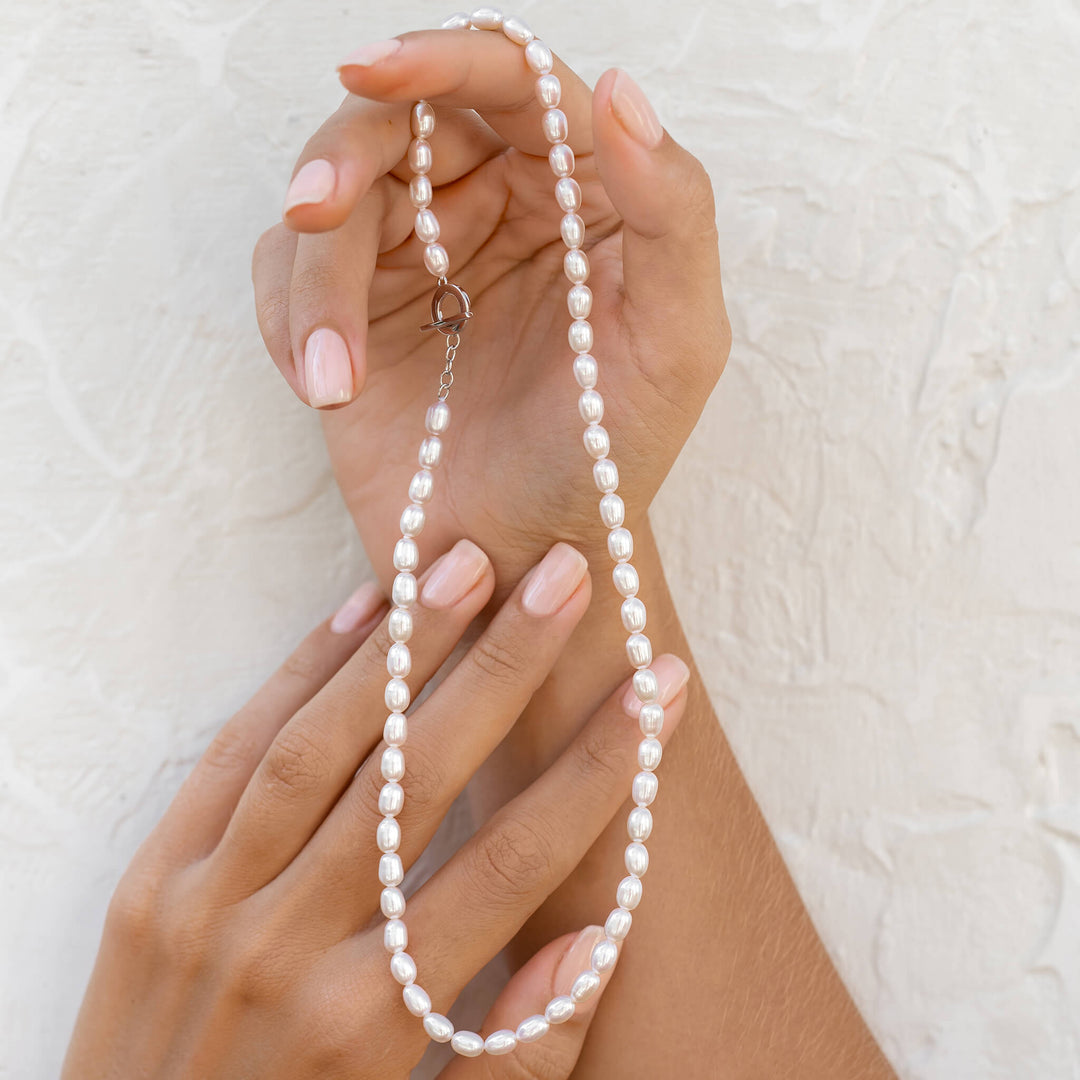 Pearl Necklace Silver - Astrid | Linjer Jewelry