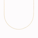 14k gold delicate cable chain necklace in 16 inches displayed on a clean white background