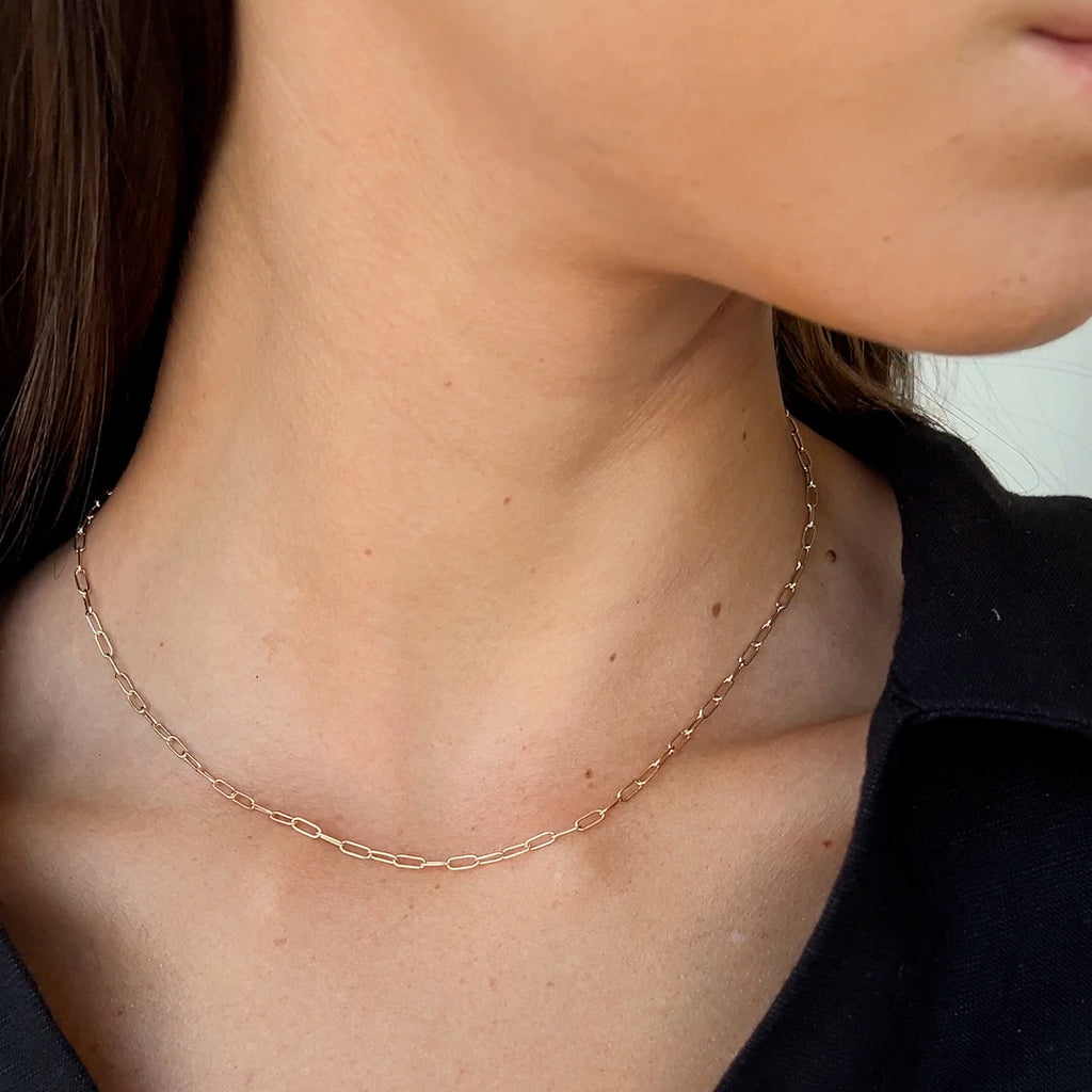 Chain Link Necklace 14k Gold | Linjer Jewelry
