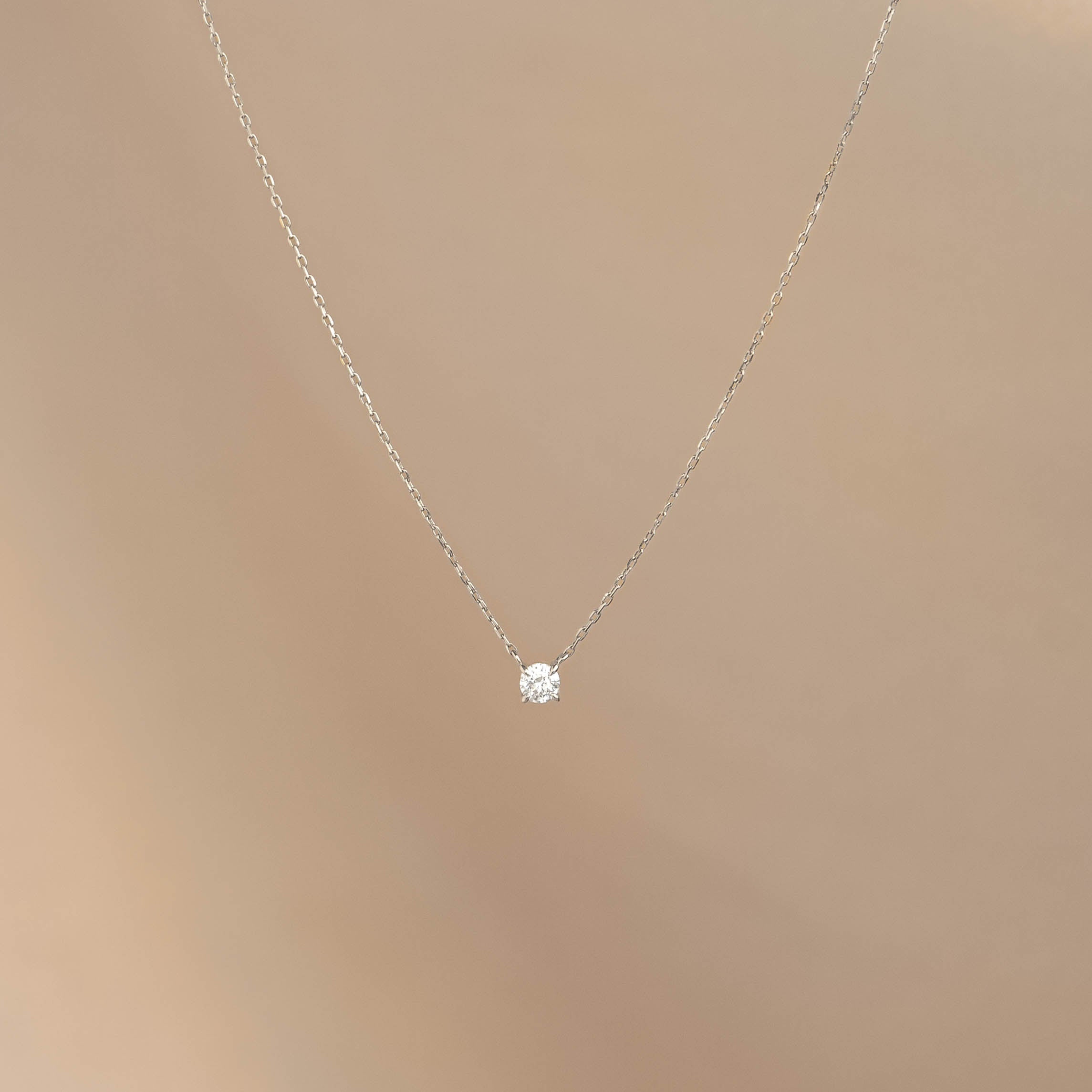 Diamond Pendant Necklace White Gold Johanne Linjer Jewelry