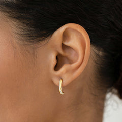 Gemstone Double Half Hoop Earrings - Lauren | Linjer Jewelry