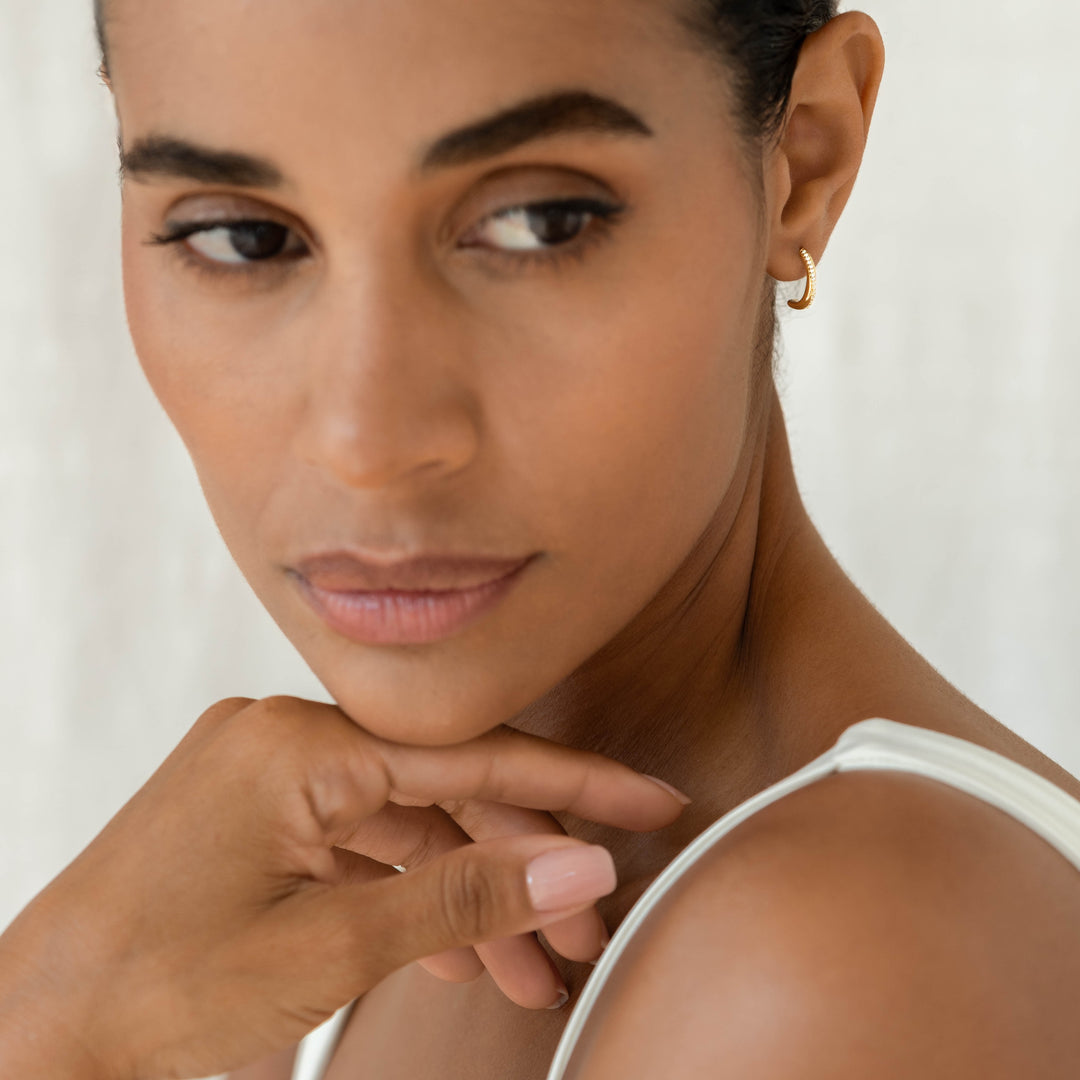 Gemstone Double Half Hoop Earrings - Lauren | Linjer Jewelry