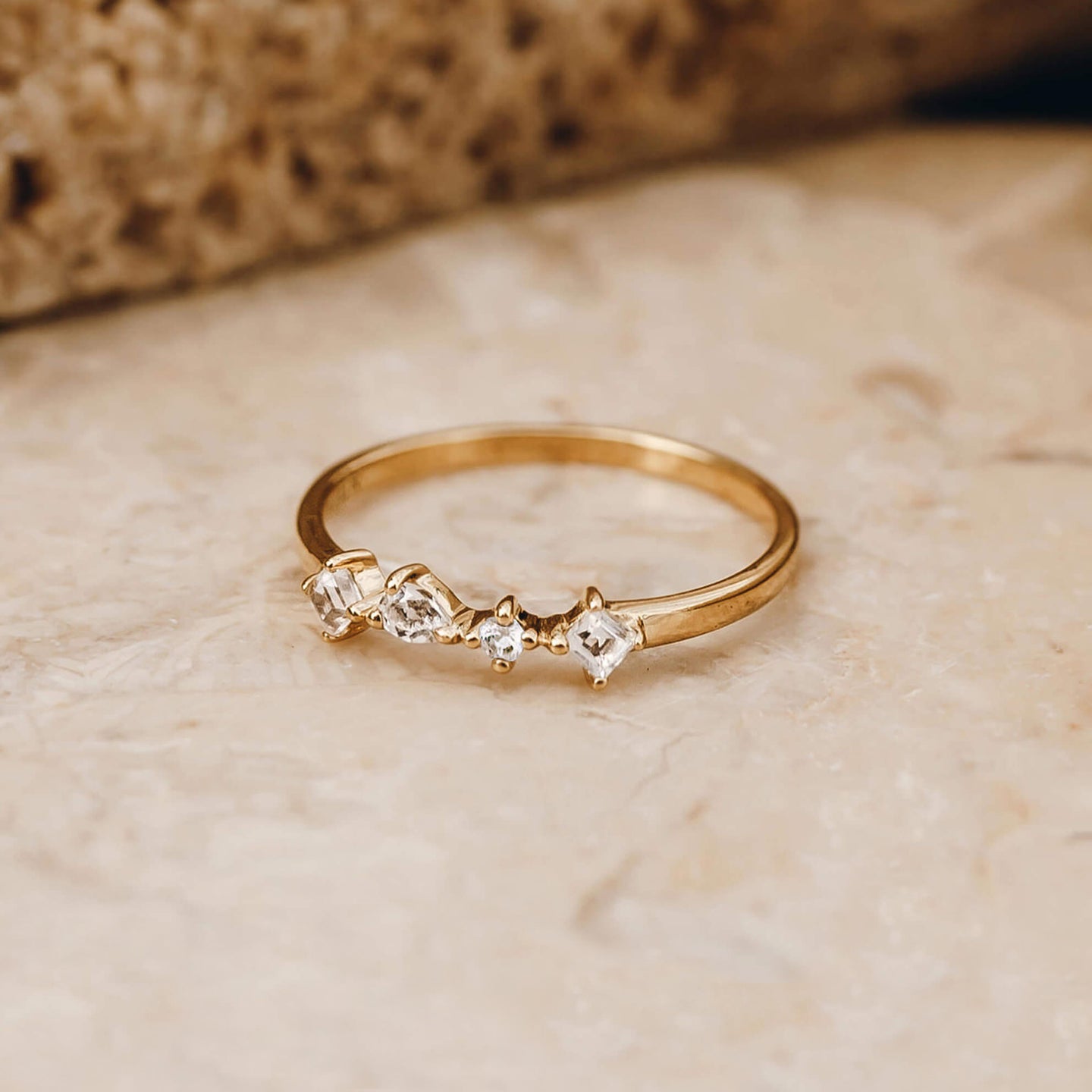 White Topaz Ring - Ilse | Linjer Jewelry