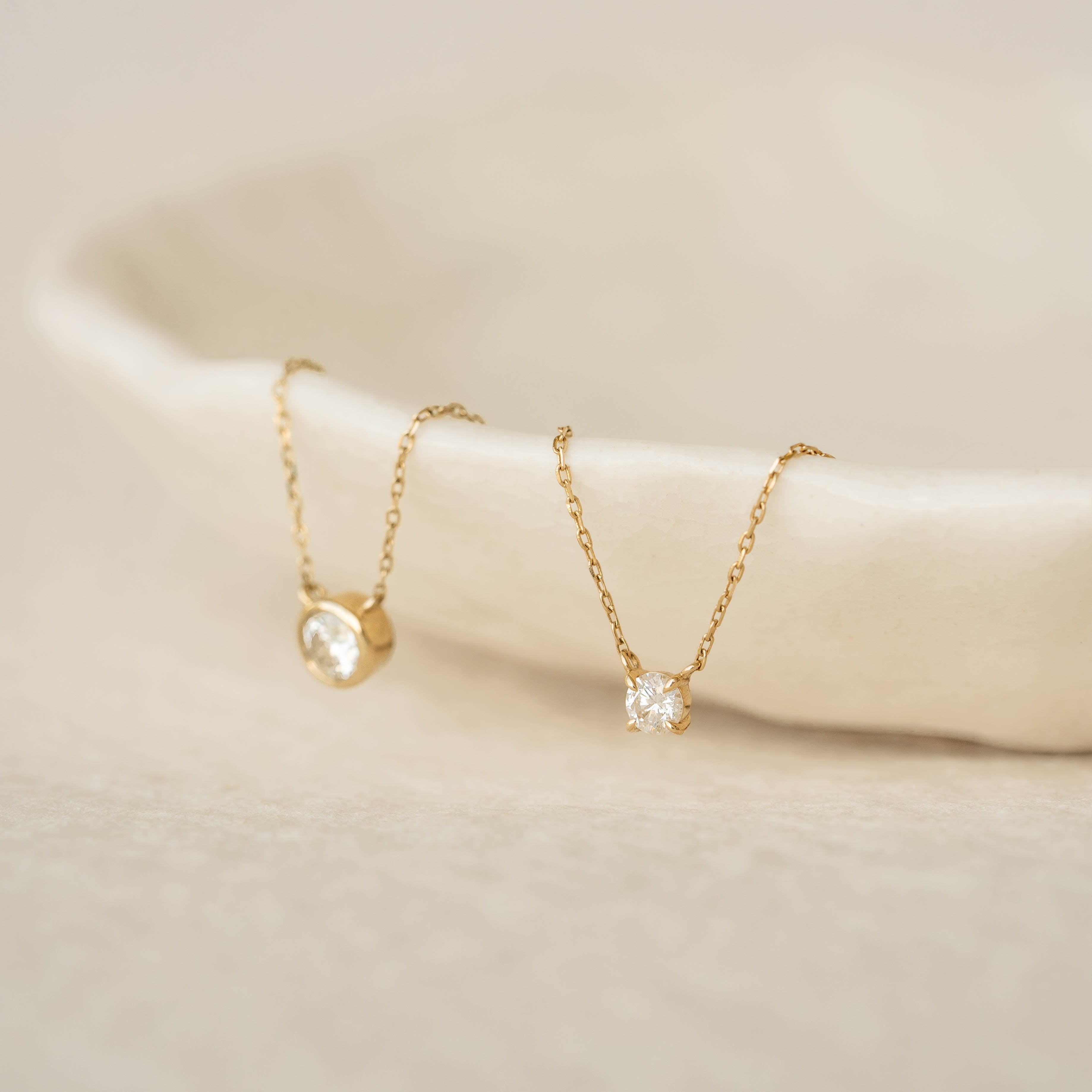 Diamond Pendant Necklace 14k Gold Johanne Linjer Jewelry