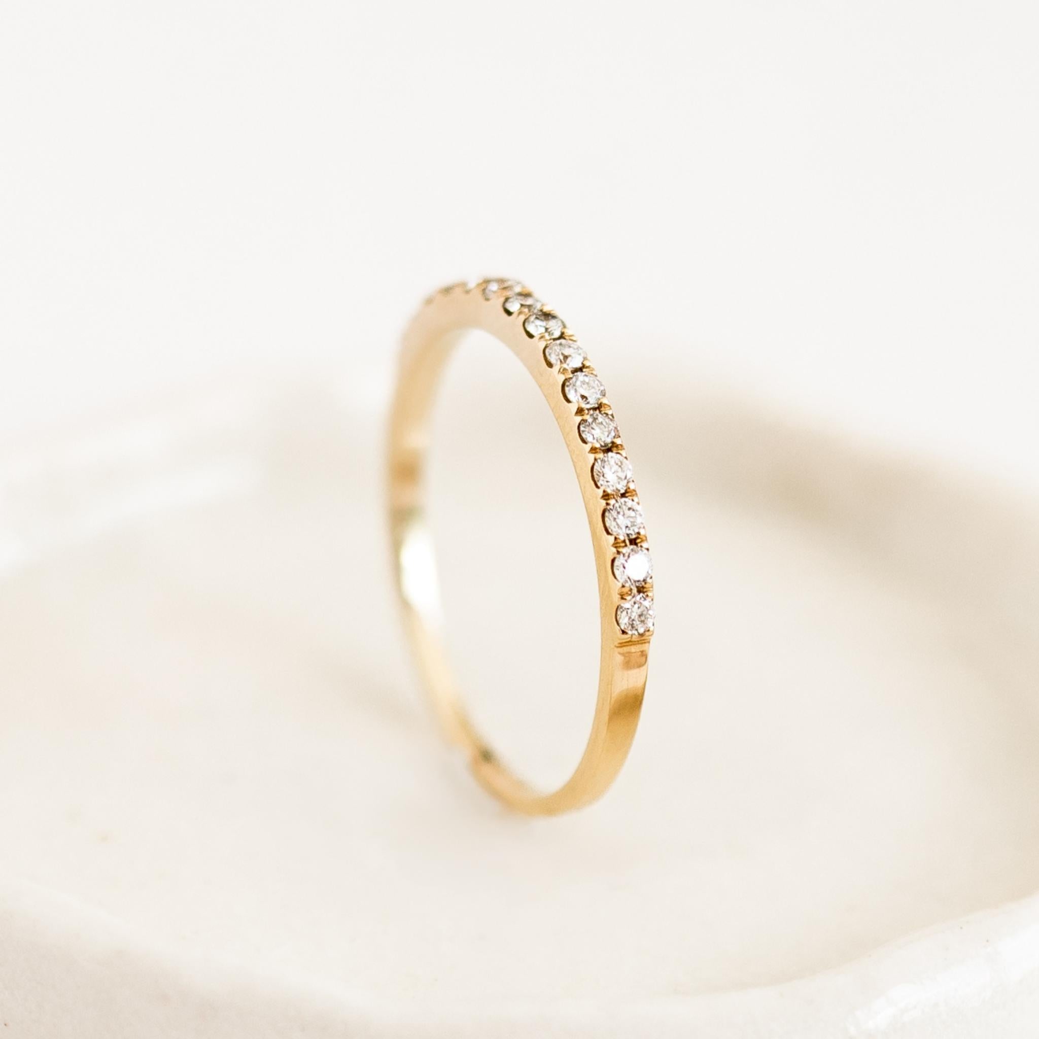 Lab Grown Diamond Half Eternity Ring 14k Gold - Annalise | Linjer
